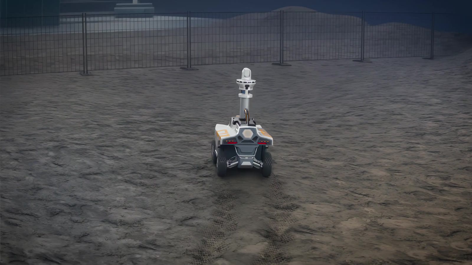 GR-01 driving autonomously across uneven outdoor terrain