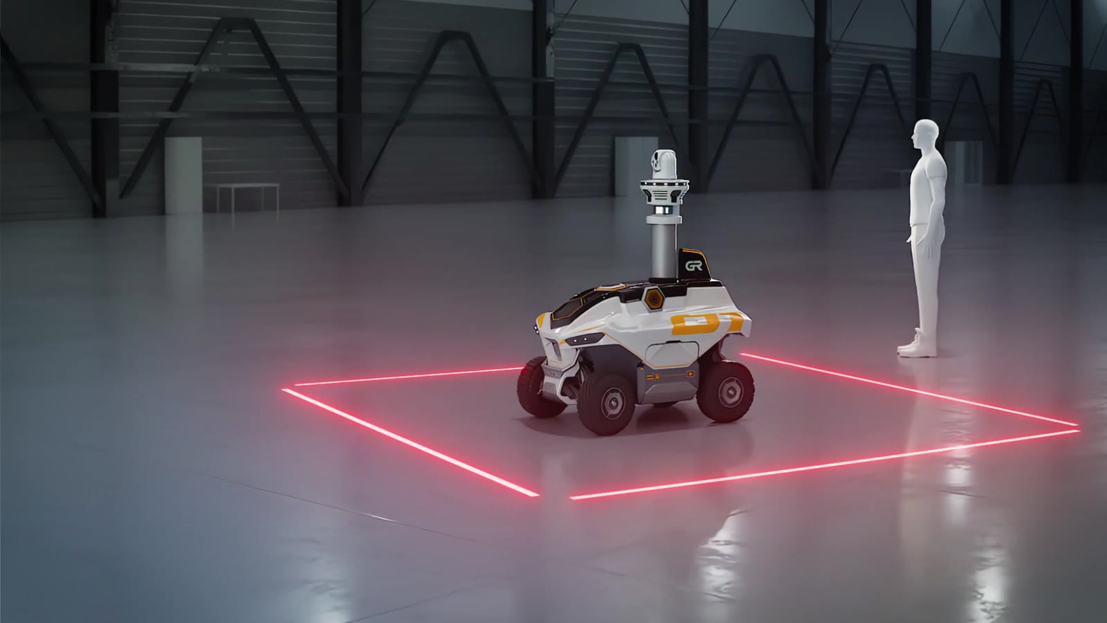 GR-01 detecting a person next to a marked security zone