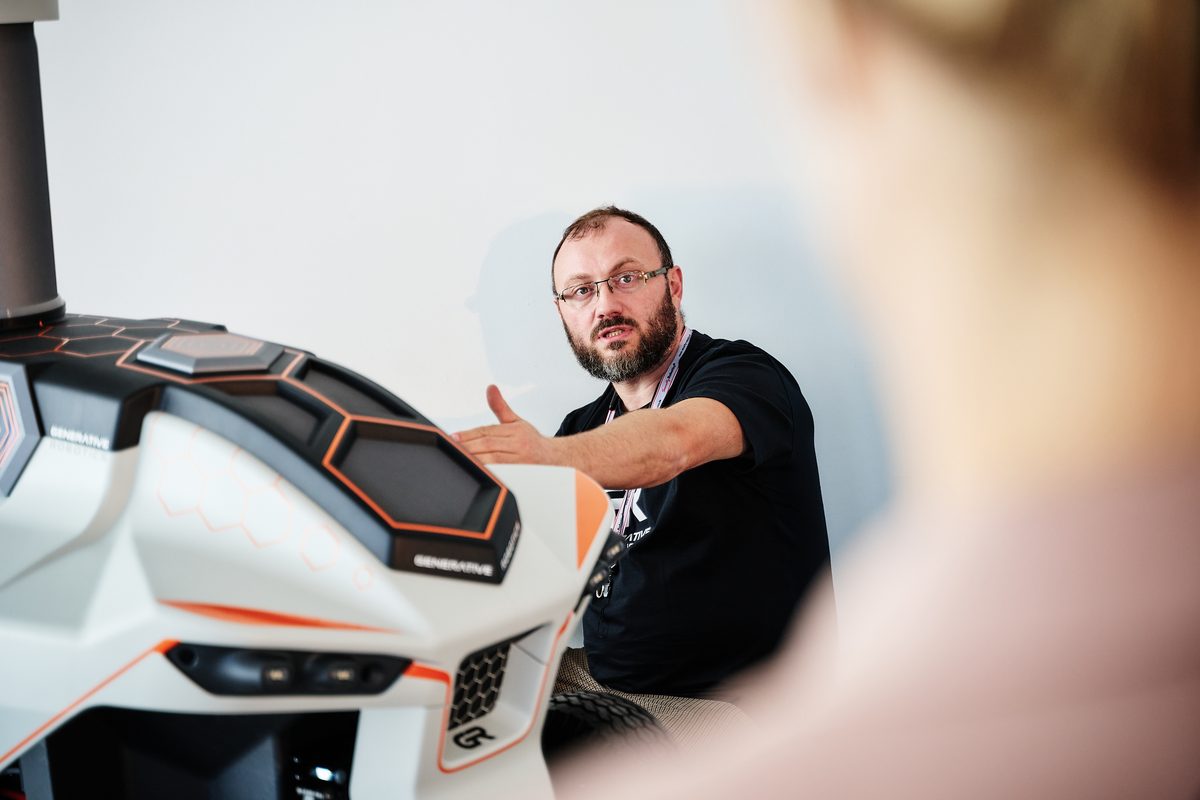 At the GR-01 during the press conference